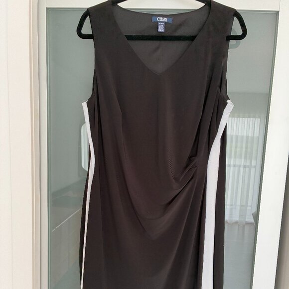 Knee High Black and White sleveless dress by Chaps XL - Picture 1 of 5
